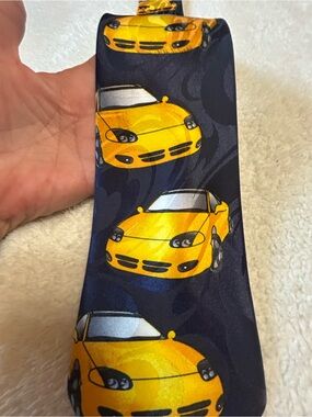 🎁3 for $30 - Yellow Car Print Necktie